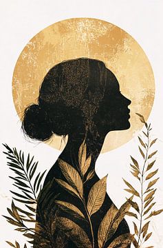Vrouwelijk silhouet met natuuraccenten van Imperial Art House