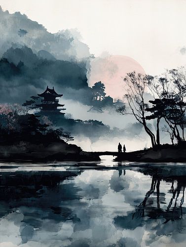 Schemering boven de pagode