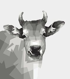 Vache en niveaux de gris