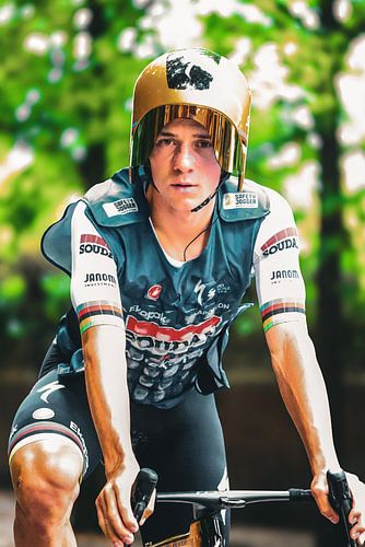 Remco Evenepoel concentration for the time trial