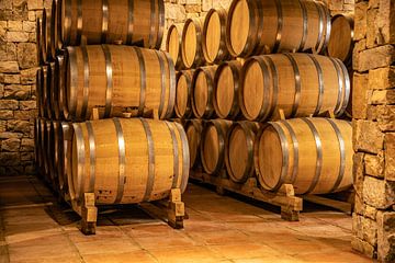 Wine barrels in the cellar by Thomas Riess