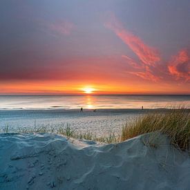 Paal 15 Texel beach dunes and marram grass beautiful sunset by Texel360Fotografie Richard Heerschap