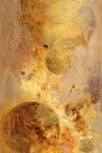 Gold Abstract Painting – Playful Shapes