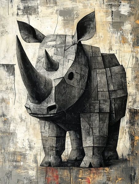 Nashorn | Rhinozeros Figur von Blickfänger Gemälde
