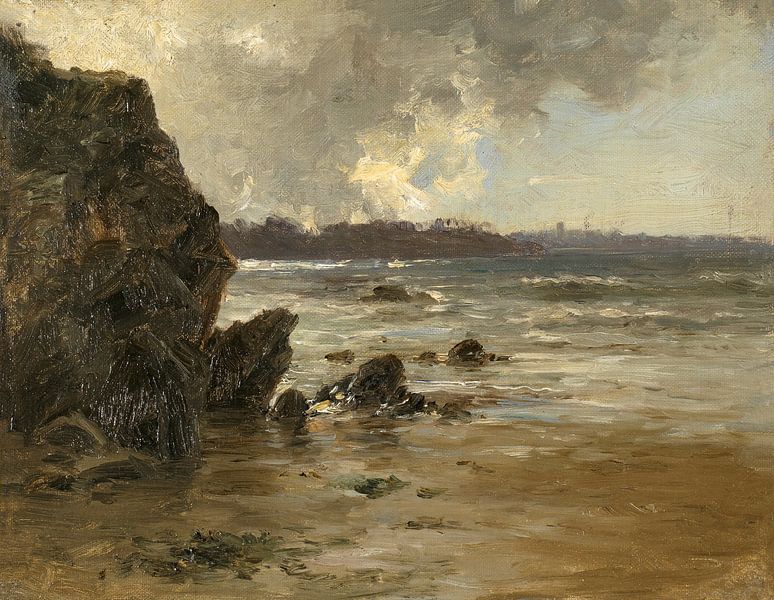 Carlos de Haes Landscape by the sea, Antique landscape by finemasterpiece