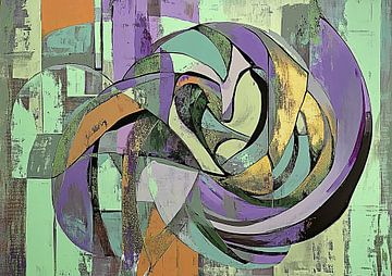 Abstract | Swirling Echoes van Abstract Schilderij