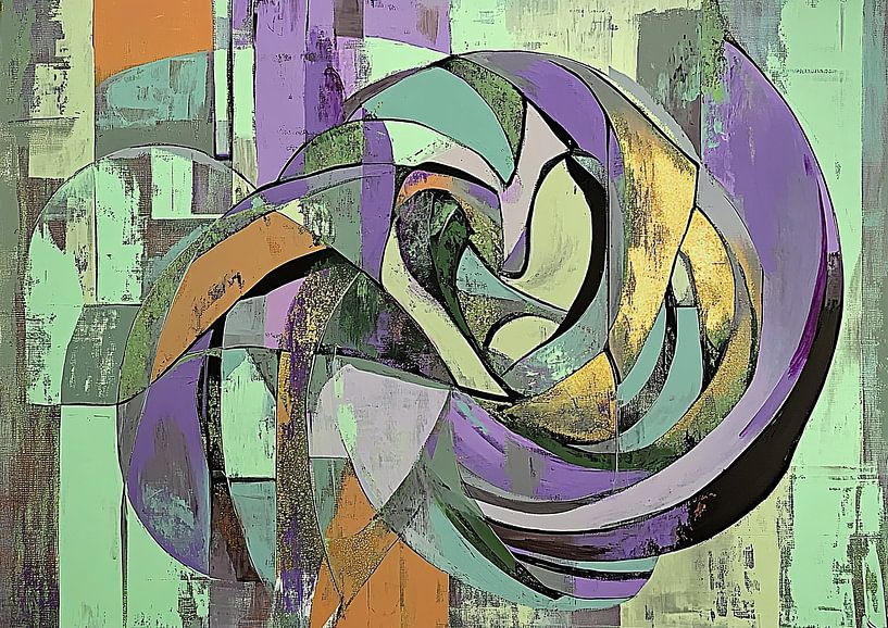 Abstract | Swirling Echoes van Abstract Schilderij