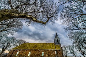 Het kerkje van Paesens Moddergat aan de Friesche Waddendijk