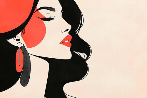 Elegante vrouw in een grafisch portret