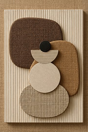 Tactile 3D relief geometry in warm earth tones