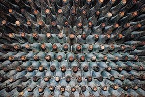 vieilles bouteilles de vin dans une cave à vin
