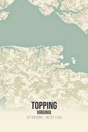 Carte ancienne de Topping (Virginie), USA. sur Affiches de lieux