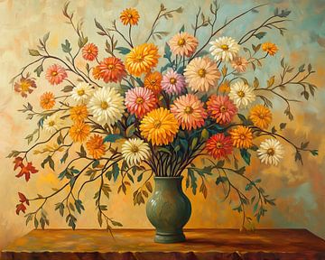 Goldener Blumenstrauß auf dem Tisch