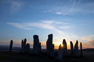 Standing Stones bei Sonnenuntergang auf der schottischen Insel Lewis