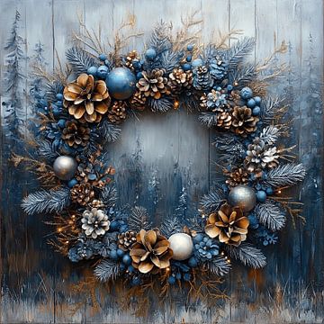 Gold and Blue by Abstract Painting