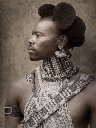 Zulu-Krieger aus Südafrika um 1900
