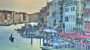 Italien - Romantisch Essen gehen in Venedig - Digital Art von Dicky