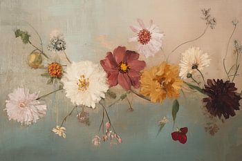 Blumen in warmen und pastellfarbenen Tönen