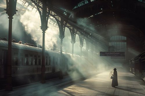 Quai de gare vide dans le Paris historique