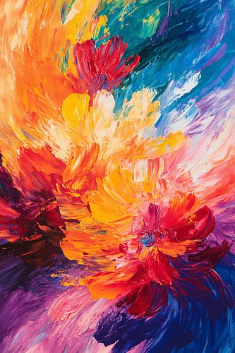 Art floral abstrait coloré
