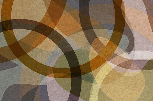 Retro geometrie. Moderne abstracte organische vormen in geel, bruin, groen, roze