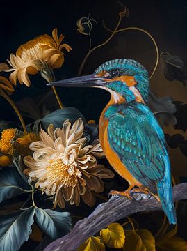 Eisvogel botanisch gold von Bianca ter Riet