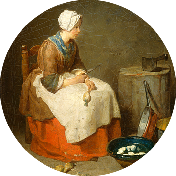Het keuken meisje, de dienstbode, Jean Siméon Chardin