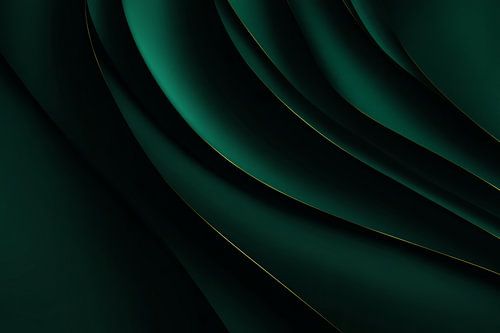 Abstract Green Folds with Gold Accents Stylish Minimalism