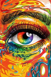 Buntes abstraktes Augenmotiv von Art & Soul Creations