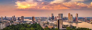 Rotterdam Skyline Panorama von Euromast 3: 1 von Vincent Fennis