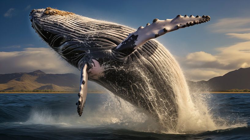 Magnifique baleine à bosse dans le bleu de l'océan par Animaflora PicsStock