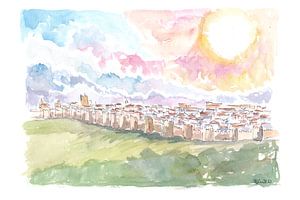 Avila Spanien Stadtansicht mit historischer Stadtmauer