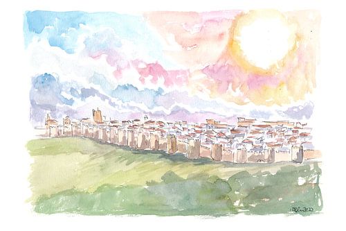 Avila Espagne vue de la ville avec les remparts historiques