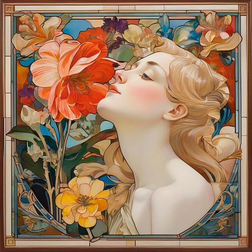 Delphine Fairfield dans le style de Mucha