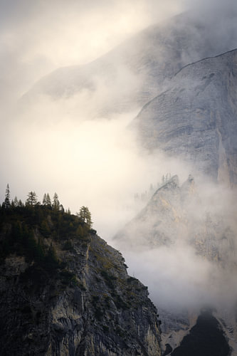 Mountain in Mist near Lago di Braies