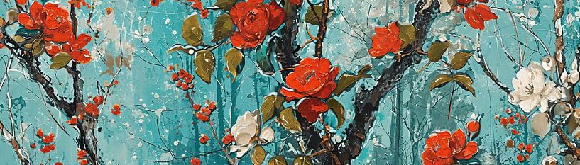 Abstract Nature art | Blooming Turquoise by Wonderful Art