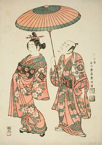 Ishikawa Toyonobu - The Actors Nakamura Kiyosaburo I as Matsuyama and...