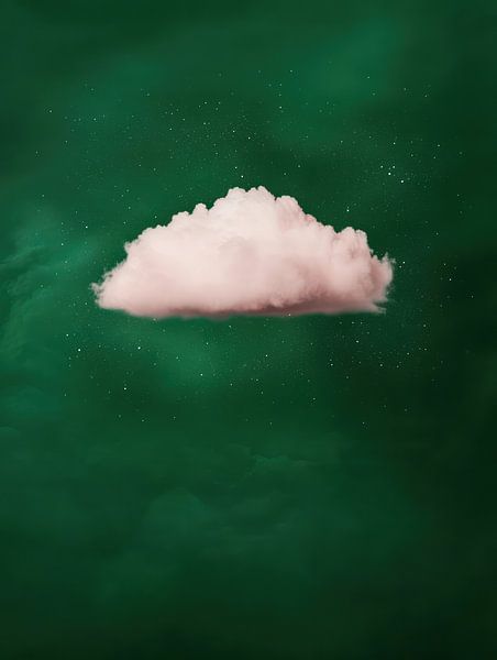 Nuage rose dans un ciel vert par Franka Poulain