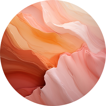 Diepe Verwondering - Peach Fuzz Abstract Flow #11 van Ralf van de Sand