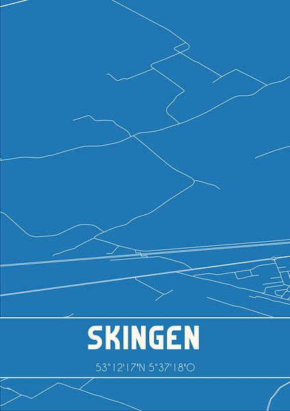 Blauwdruk | Landkaart | Skingen (Fryslan) van Stad & Wand