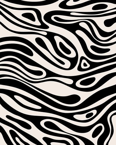 Des formes fluides en noir et beige