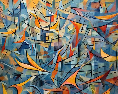 Malerei Buntes Abstraktes | Choreographie der Federnpracht