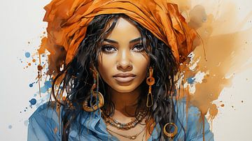 Portret van een Afrikaanse vrouw met dreadlocks van Animaflora PicsStock