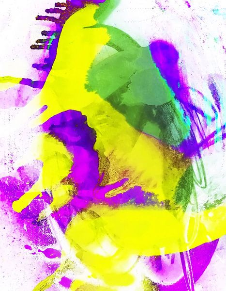 Grunge Abstract Aquarel van Brian Raggatt
