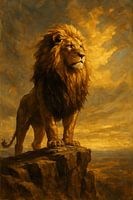 Majestätischer Löwe Öl-Gemälde Druck