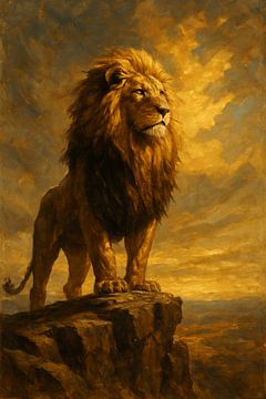 Tableau Imprimé Lion Majestueux à l’Huile