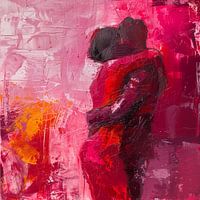 Omhelzing abstract expressionisme roze