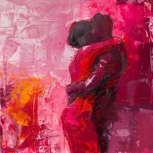 Omhelzing abstract expressionisme roze
