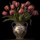 Purple and orange tulips by Rene Ladenius Digital Art thumbnail