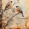 Twee vogels op een tak *2 van Carla van Zomeren
